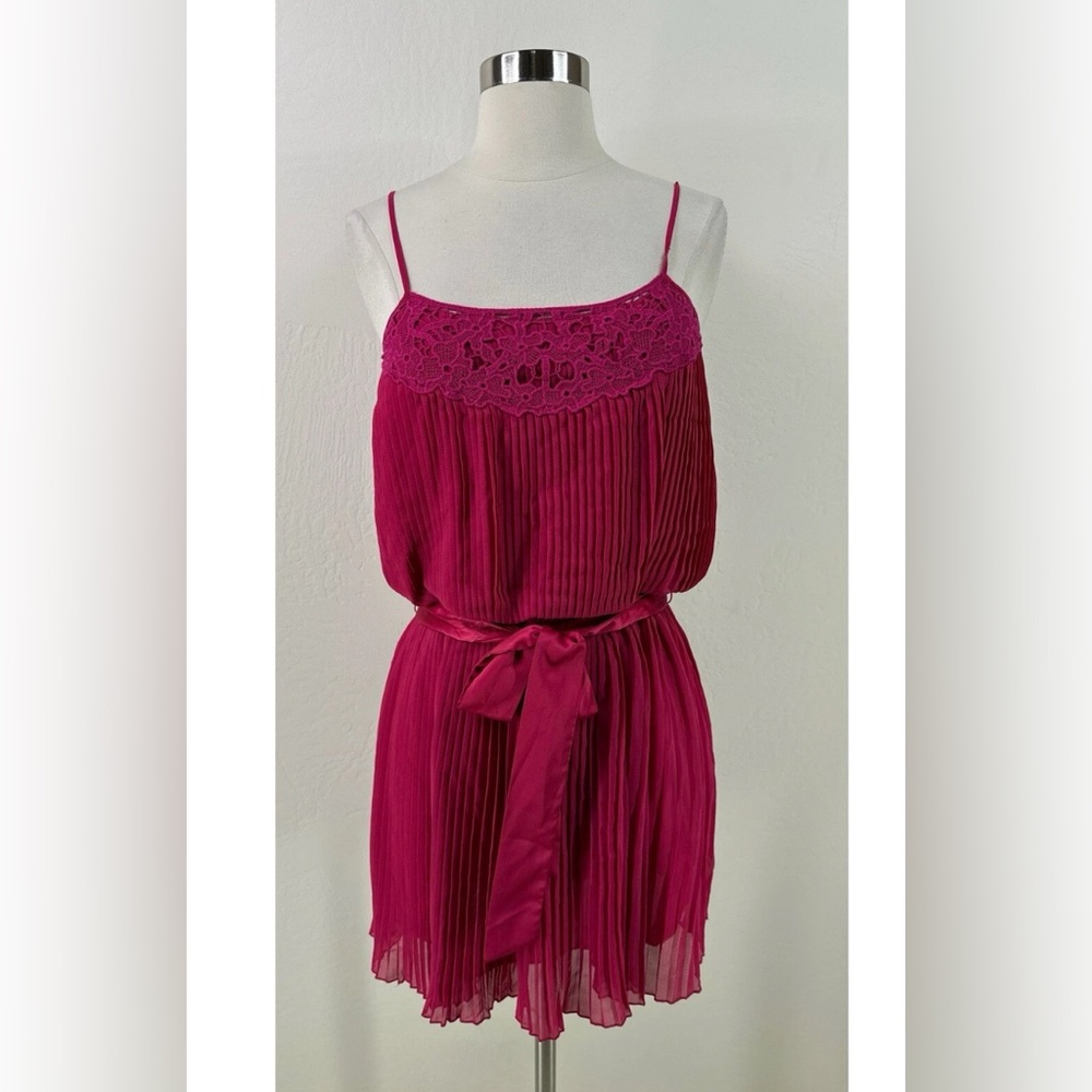 Gianni Bini Fairy Romantic Pleated Strappy Mini Dress